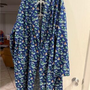 Polo by Ralph Lauren Blue Tropical Print Robe